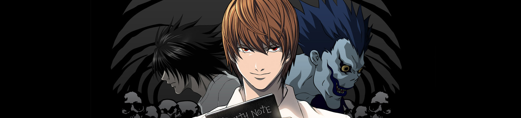 Real Death Note banner art with Light Yagami and L facing each other